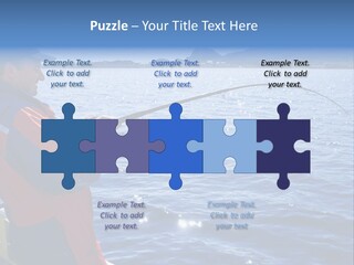 A Man Fishing On A Boat In The Water PowerPoint Template