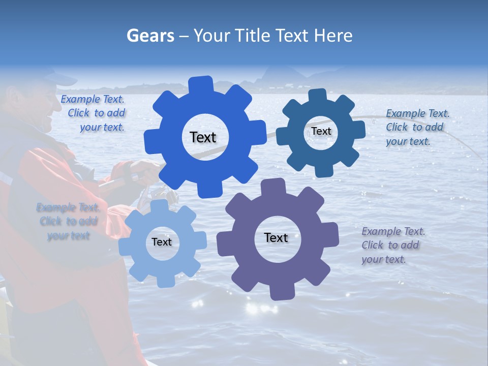 A Man Fishing On A Boat In The Water PowerPoint Template