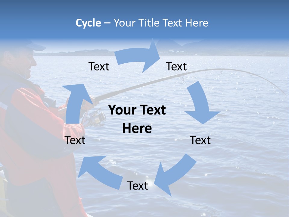 A Man Fishing On A Boat In The Water PowerPoint Template