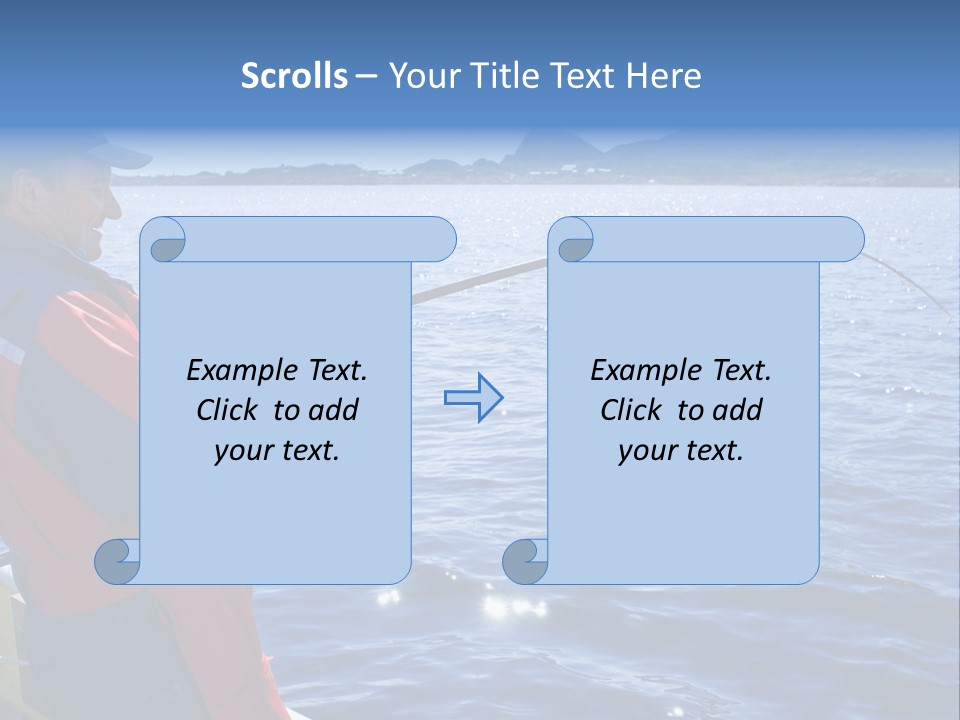 A Man Fishing On A Boat In The Water PowerPoint Template