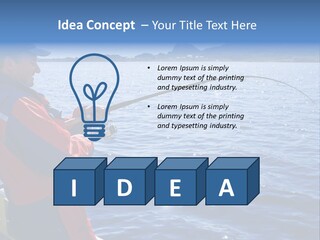 A Man Fishing On A Boat In The Water PowerPoint Template
