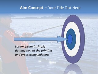A Man Fishing On A Boat In The Water PowerPoint Template