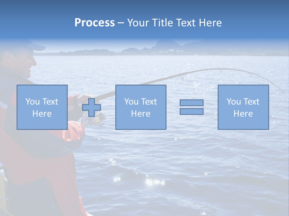 A Man Fishing On A Boat In The Water PowerPoint Template