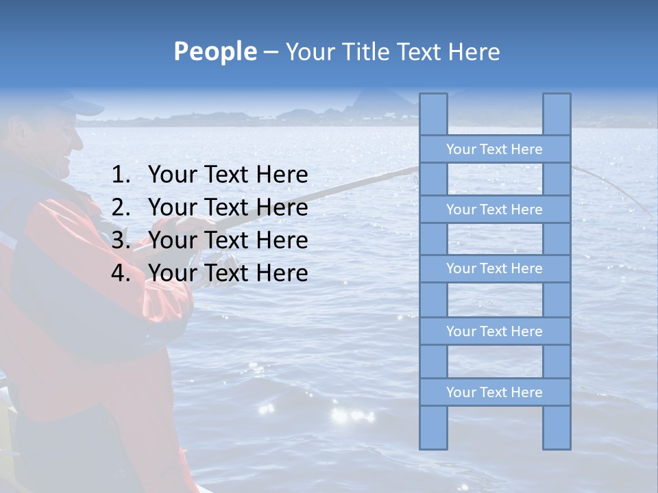 A Man Fishing On A Boat In The Water PowerPoint Template
