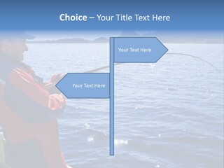 A Man Fishing On A Boat In The Water PowerPoint Template