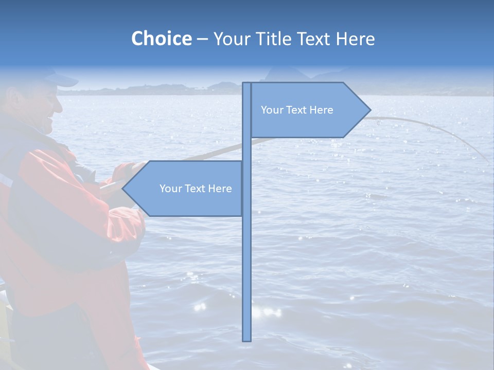 A Man Fishing On A Boat In The Water PowerPoint Template