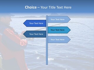 A Man Fishing On A Boat In The Water PowerPoint Template