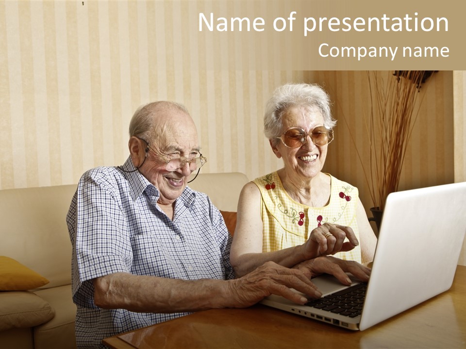 Grandfather Senior Affectionate PowerPoint Template