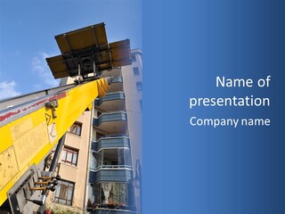 Tall Crane Reach PowerPoint Template