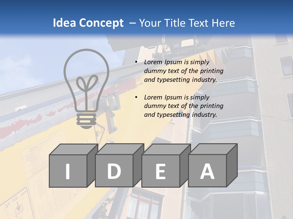 Tall Crane Reach PowerPoint Template
