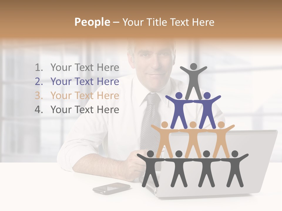 Sit People Mobile PowerPoint Template
