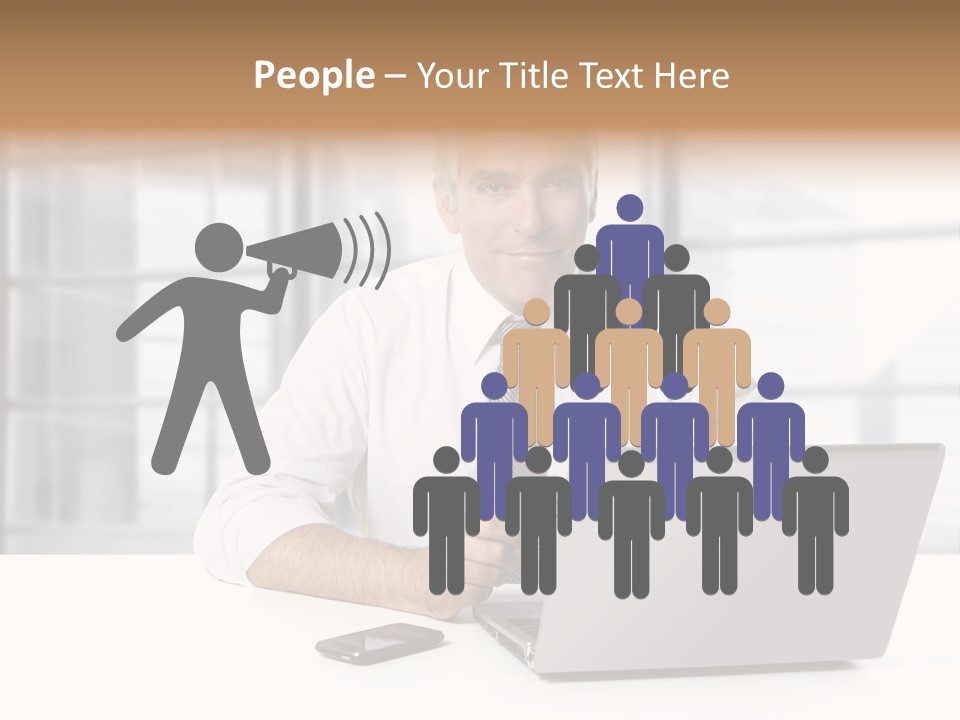 Sit People Mobile PowerPoint Template