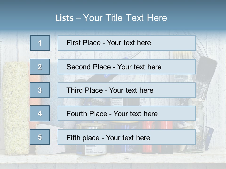 Items Bristle Indoors PowerPoint Template