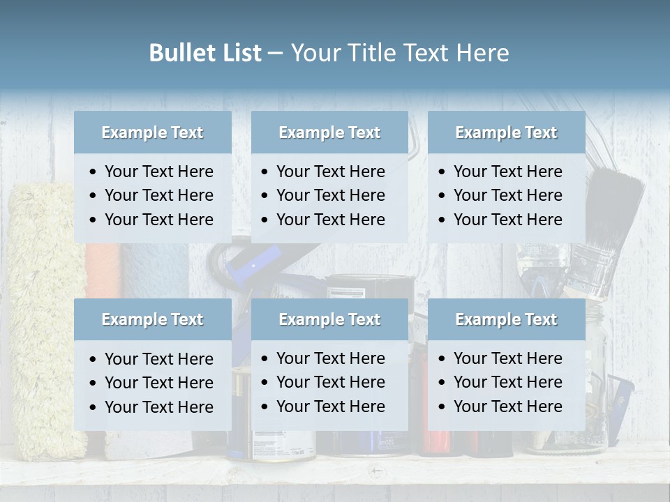 Items Bristle Indoors PowerPoint Template
