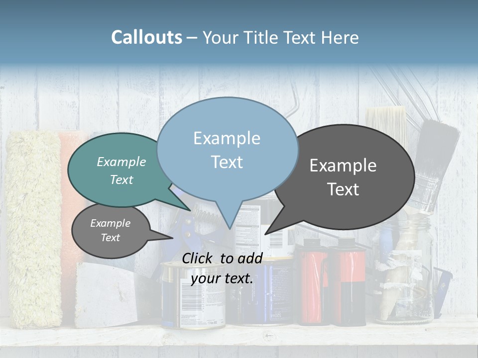 Items Bristle Indoors PowerPoint Template