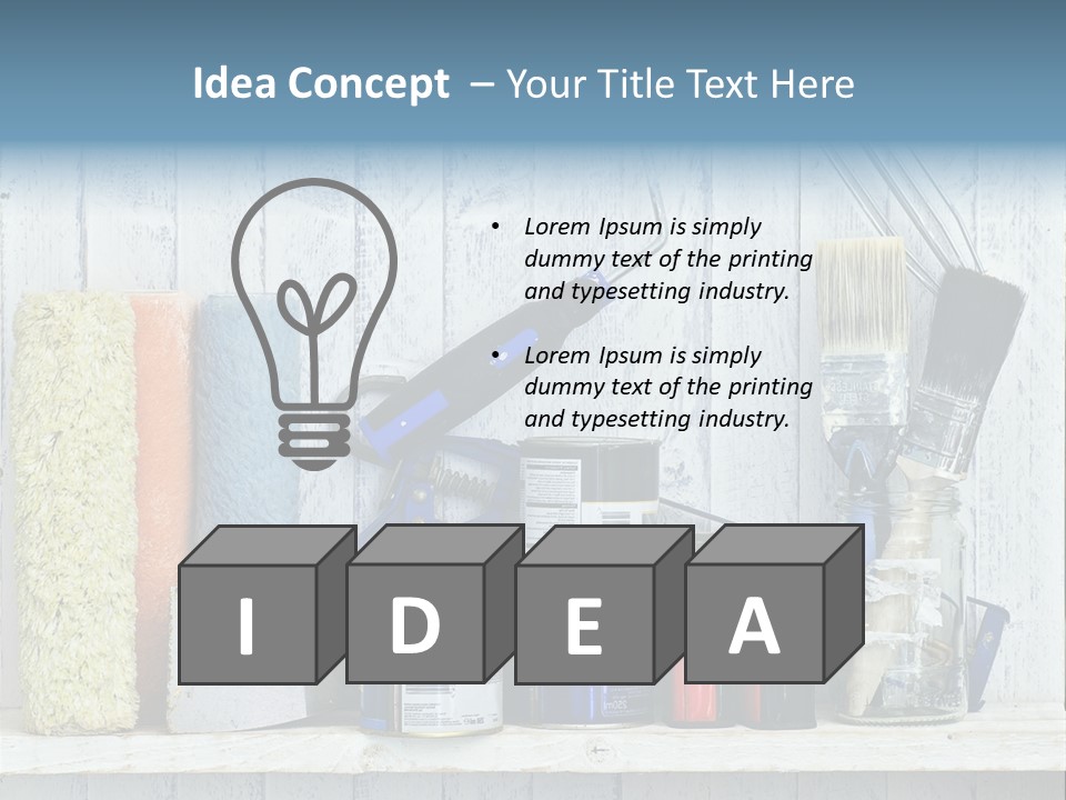 Items Bristle Indoors PowerPoint Template