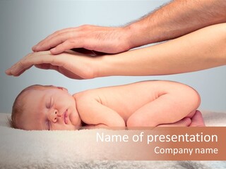 Female Closeup Baby PowerPoint Template