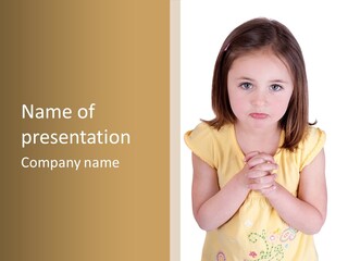 Pout White Female PowerPoint Template