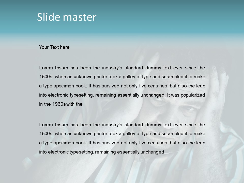 Wrinkle Unshaven Loneliness PowerPoint Template