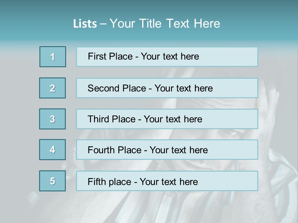 Wrinkle Unshaven Loneliness PowerPoint Template