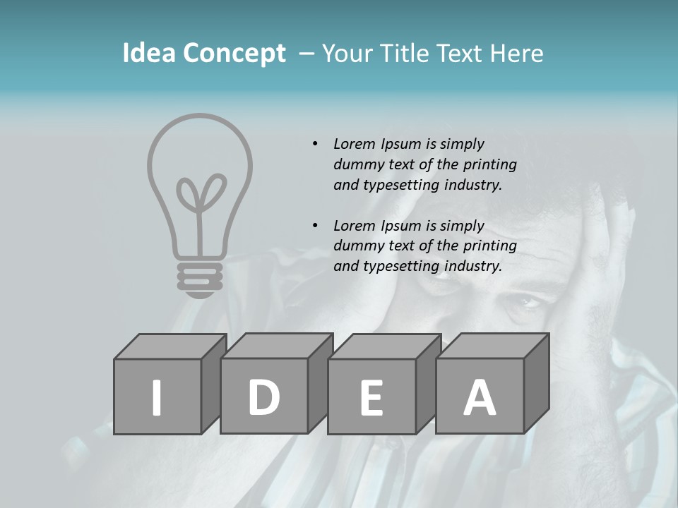 Wrinkle Unshaven Loneliness PowerPoint Template