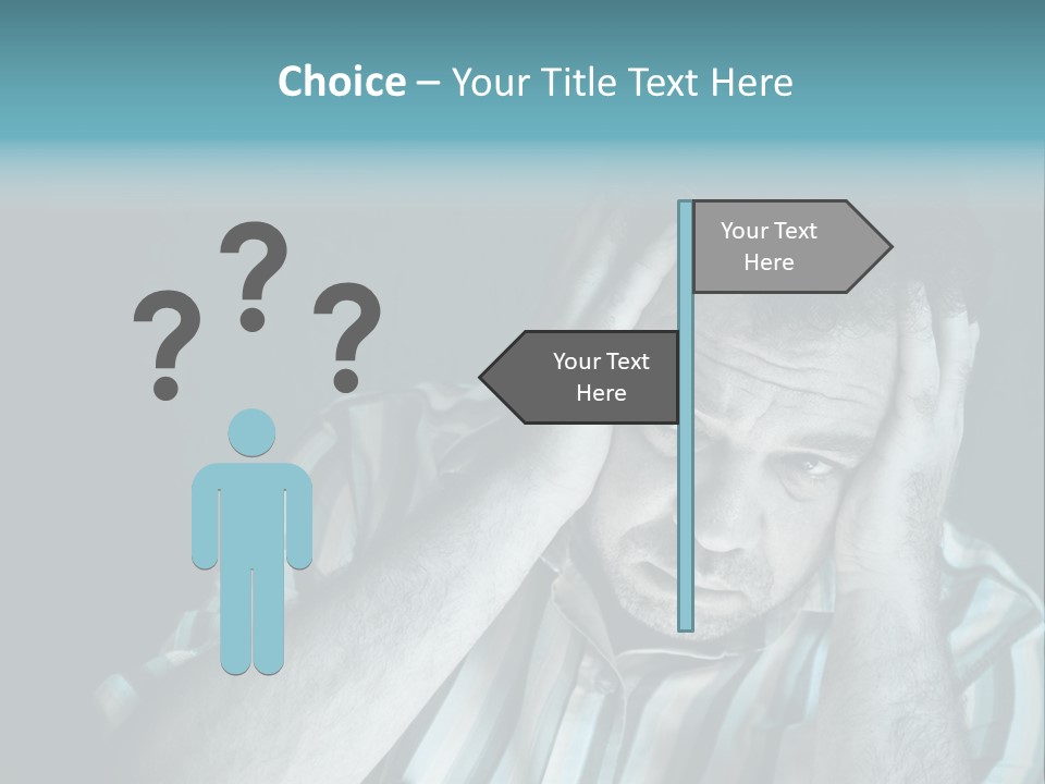 Wrinkle Unshaven Loneliness PowerPoint Template