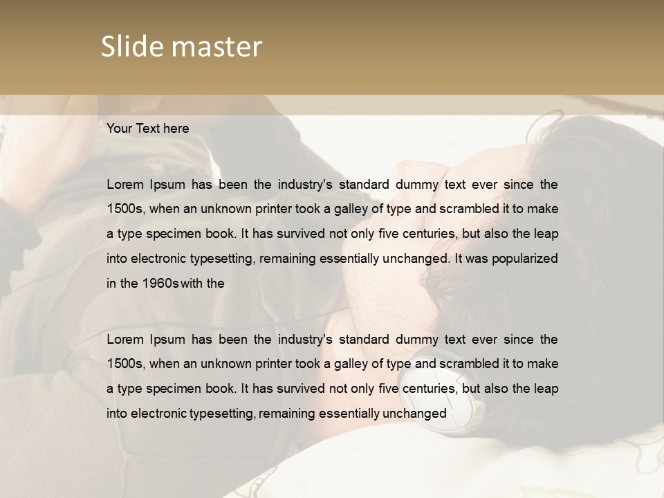 Caucasian Male Lying PowerPoint Template