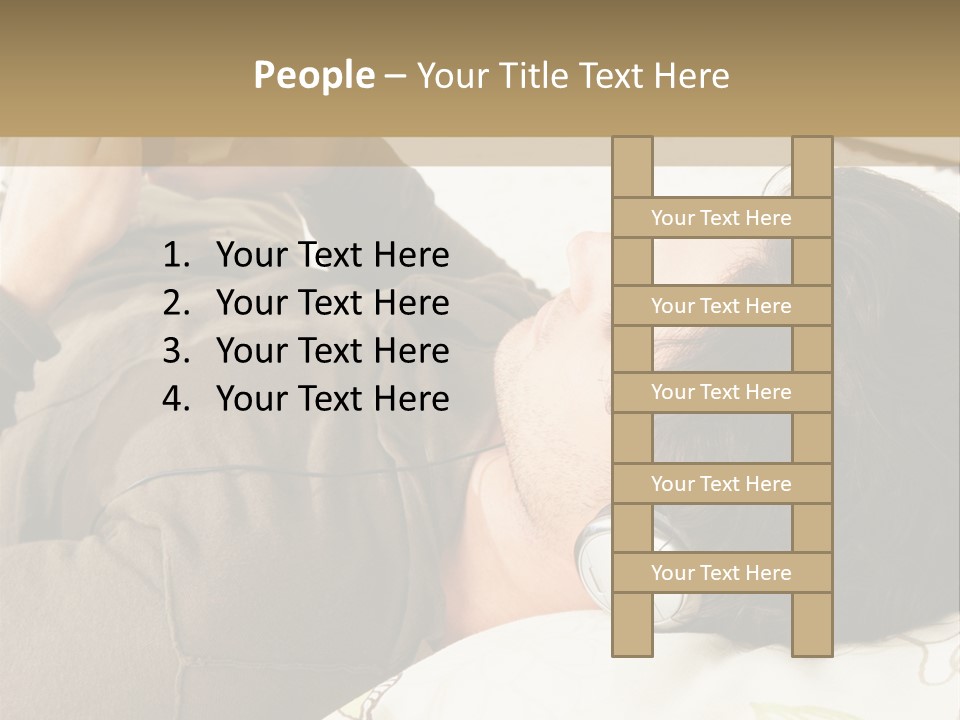 Caucasian Male Lying PowerPoint Template