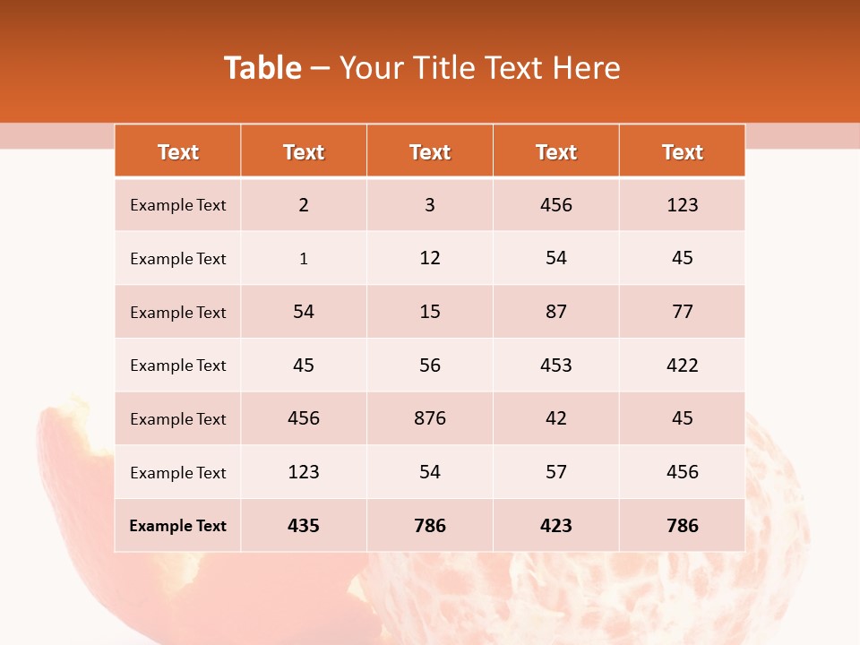 Food Mandarin White PowerPoint Template