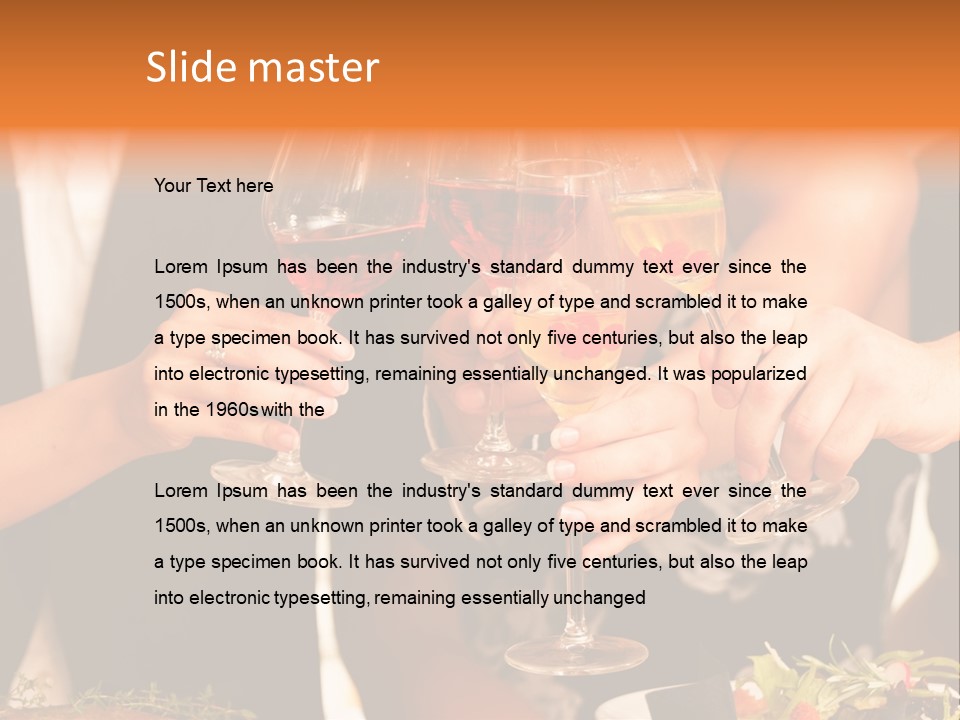 Wine Hands Cocktail PowerPoint Template