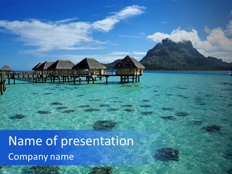Turquoise Sky Bungalow PowerPoint Template