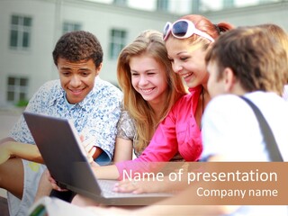 Friends Humorous Teen PowerPoint Template