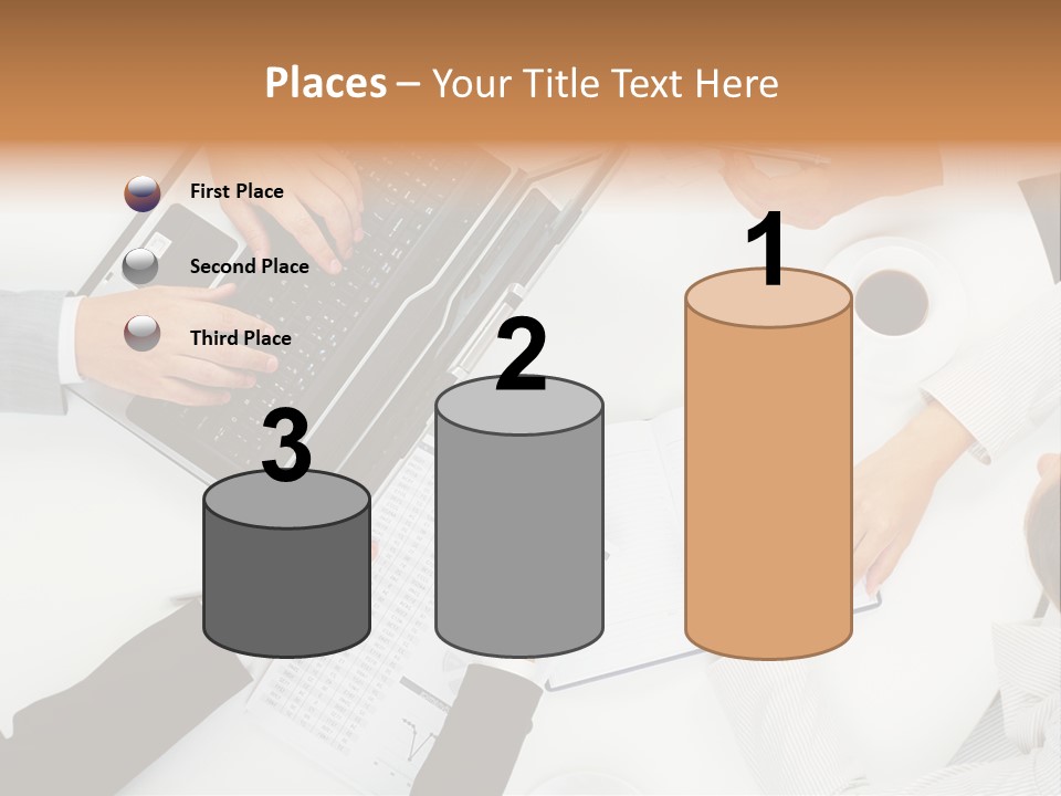 Female Holding Busy PowerPoint Template