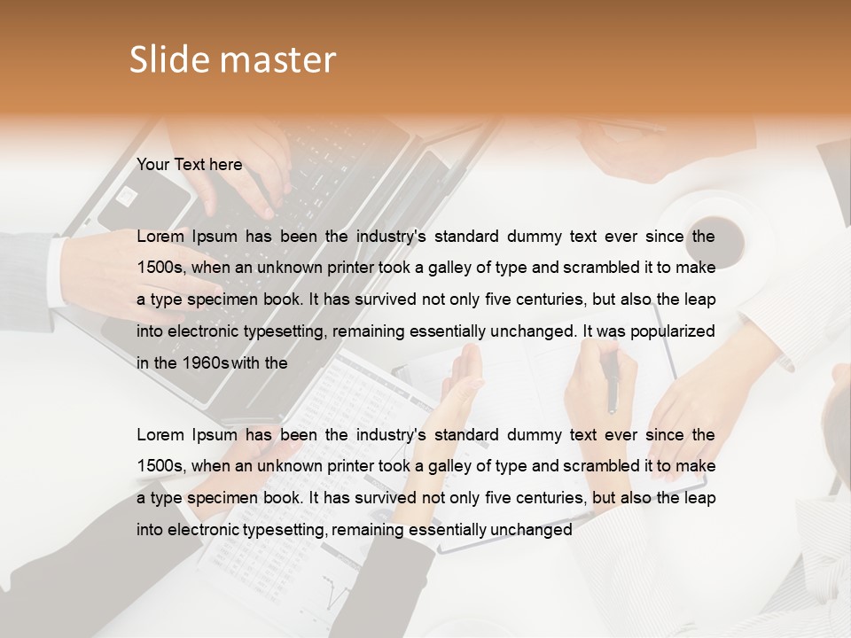 Female Holding Busy PowerPoint Template