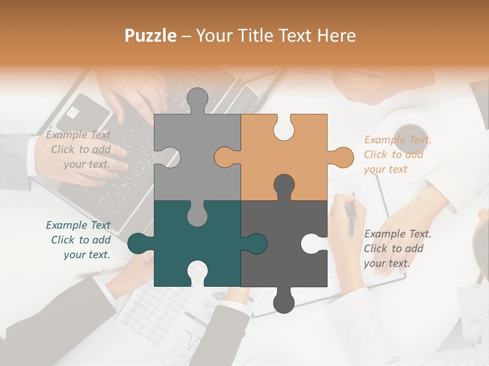 Female Holding Busy PowerPoint Template