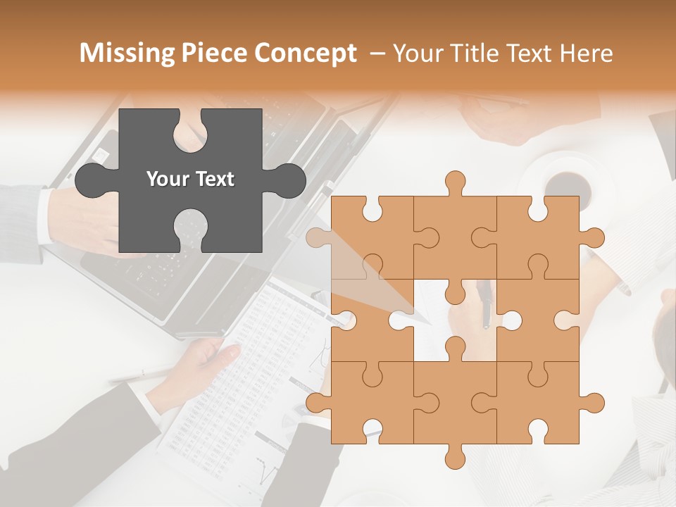 Female Holding Busy PowerPoint Template