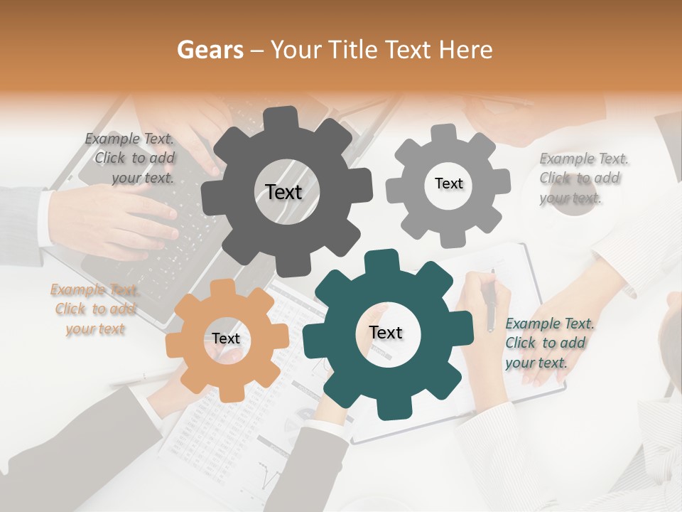 Female Holding Busy PowerPoint Template