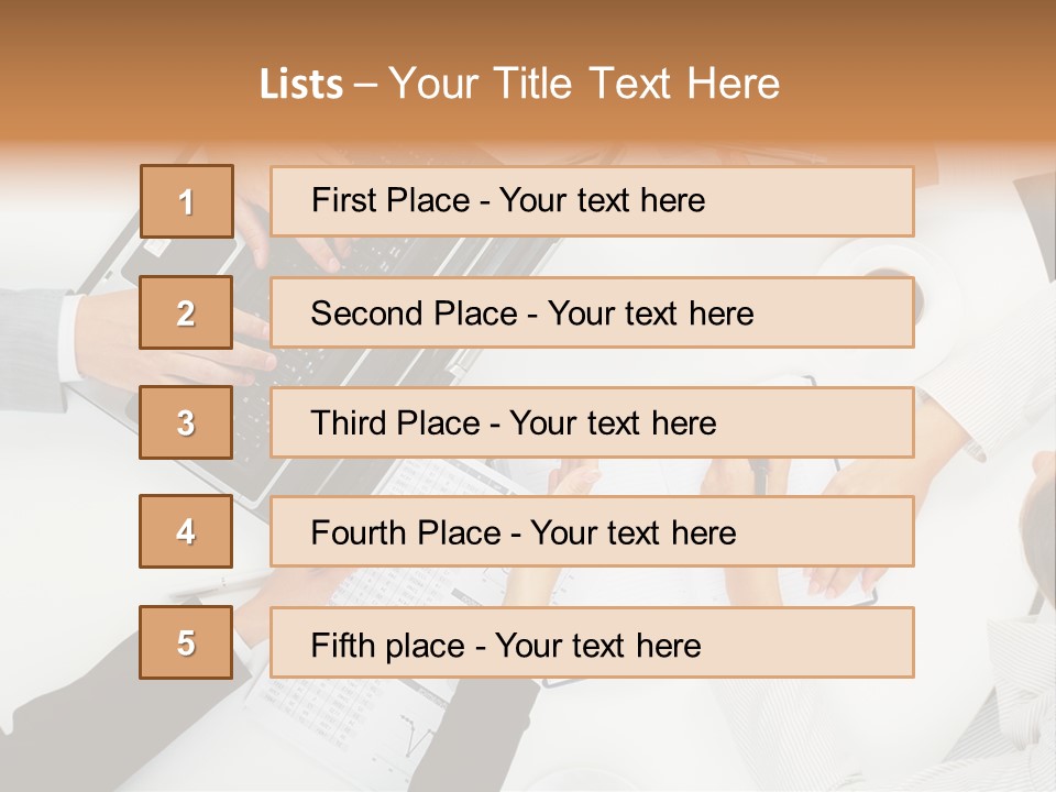Female Holding Busy PowerPoint Template