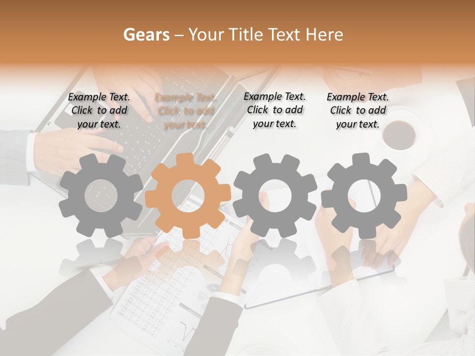 Female Holding Busy PowerPoint Template