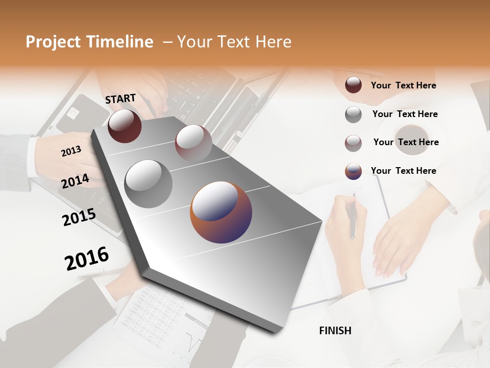 Female Holding Busy PowerPoint Template