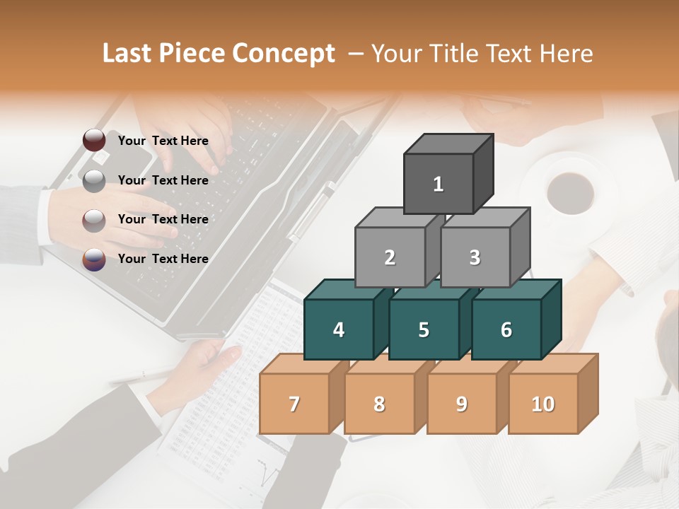 Female Holding Busy PowerPoint Template