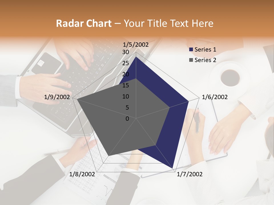 Female Holding Busy PowerPoint Template