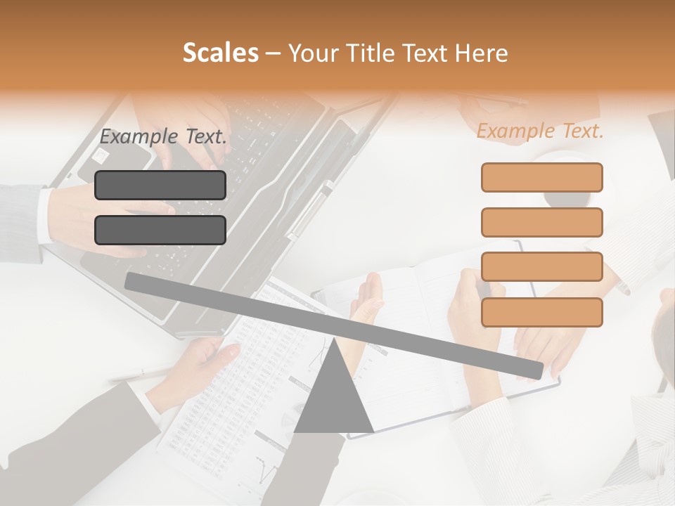 Female Holding Busy PowerPoint Template