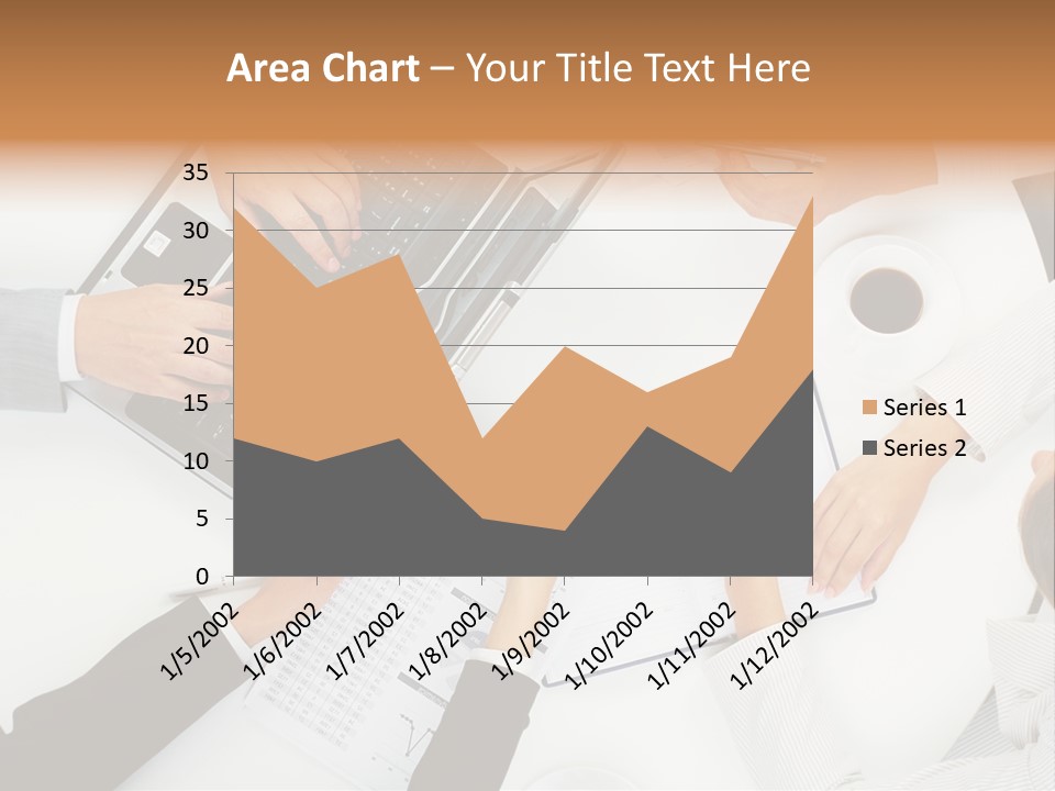 Female Holding Busy PowerPoint Template