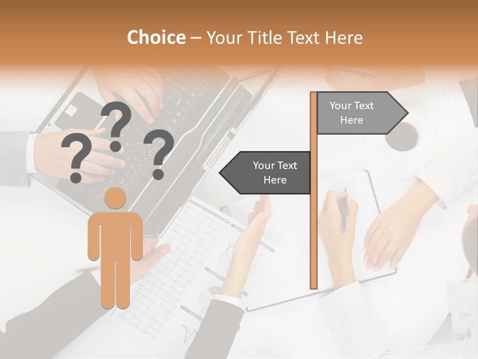 Female Holding Busy PowerPoint Template