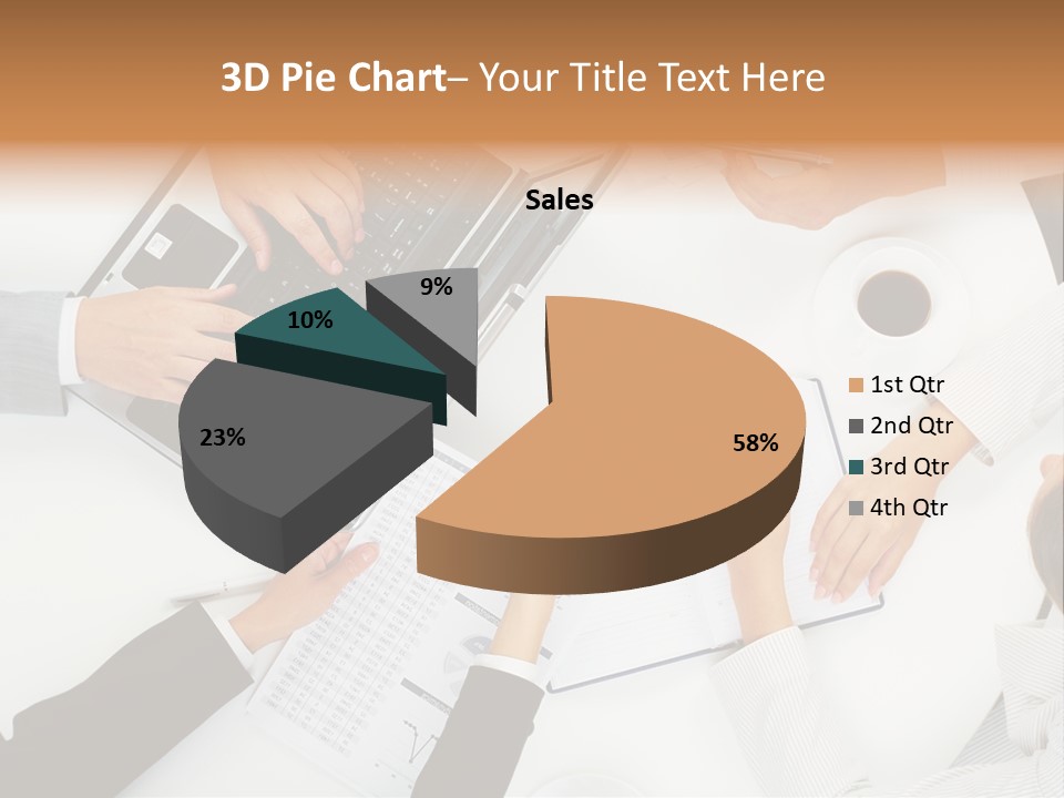 Female Holding Busy PowerPoint Template