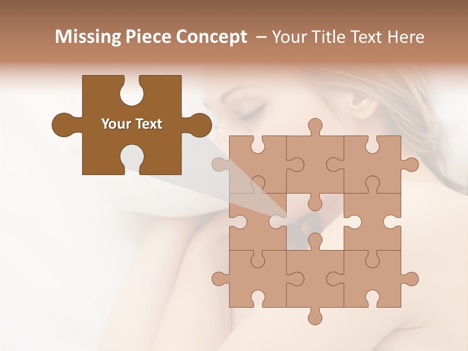 A Woman Laying In Bed With Her Eyes Closed PowerPoint Template