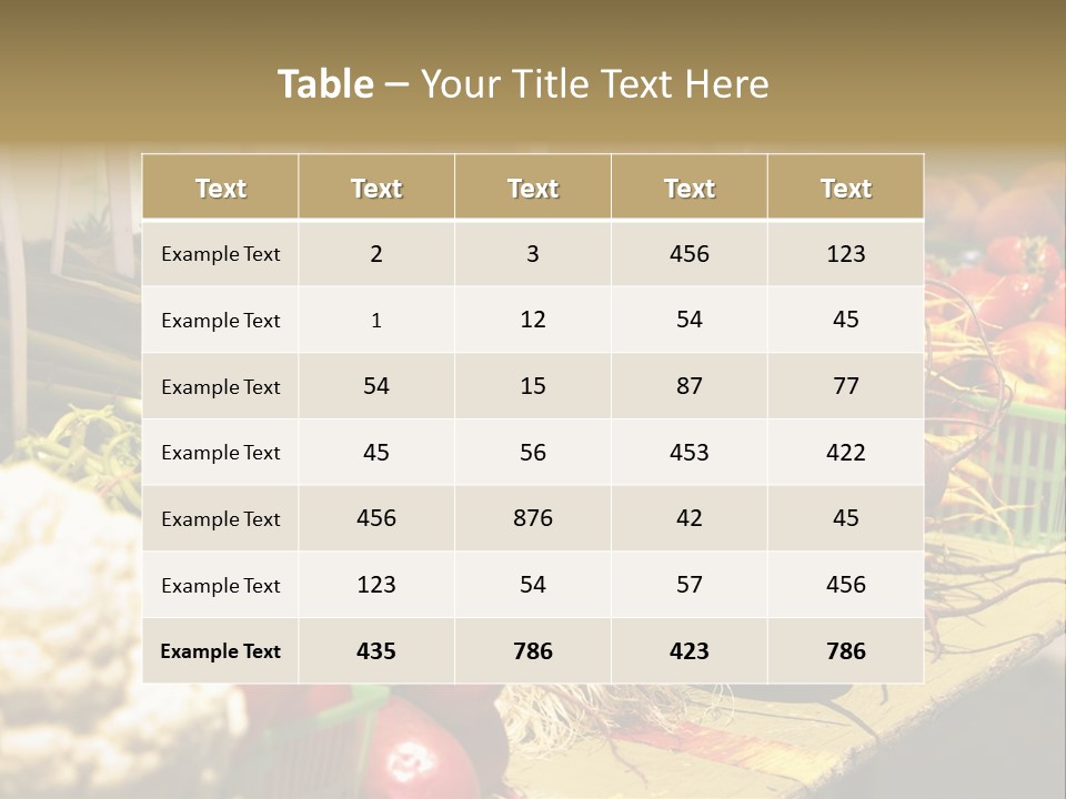 Table Local Healthy PowerPoint Template
