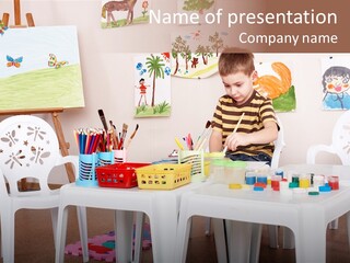 Boy Centre Art PowerPoint Template