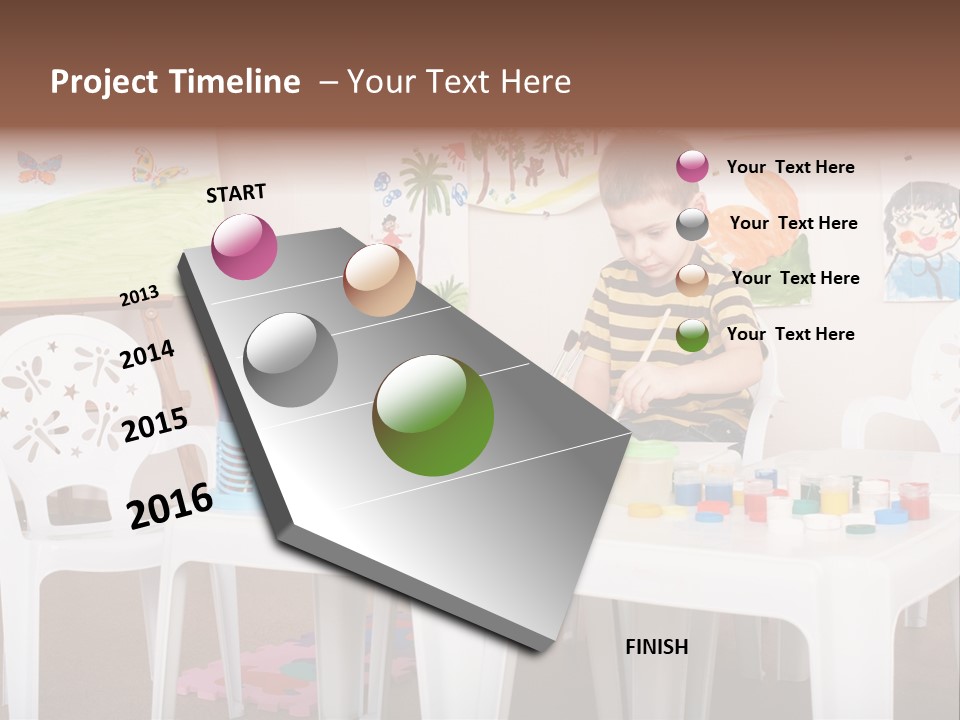 Boy Centre Art PowerPoint Template